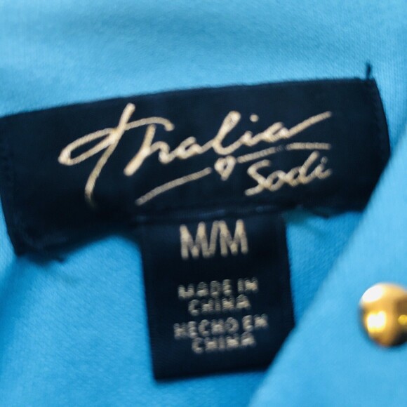 Thalia Sodi Women's Dress Blue Sleeveless Healt-neck Size M Excellent Condition$ - Picture 7 of 8